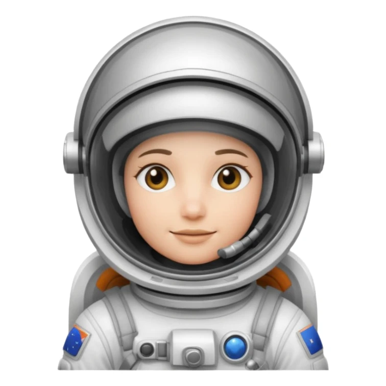 Astronaut in white EVA suit with silver visor helmet sticker