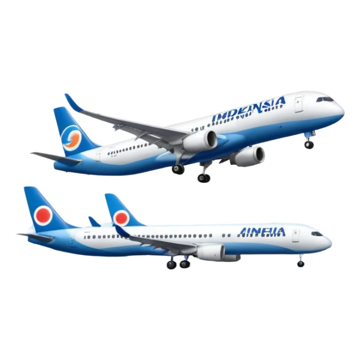 Indonesia airlines take off in airport sticker