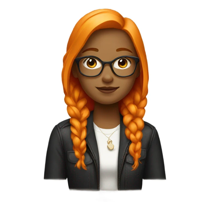 orange-haired girl in stylish attire sticker