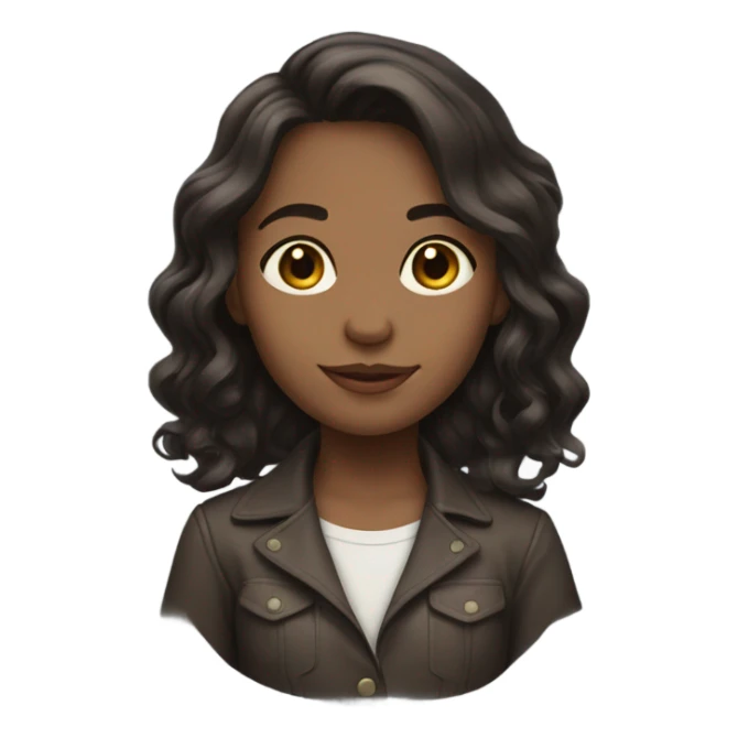 girl with dark wavy brown hair shoulder length  sticker