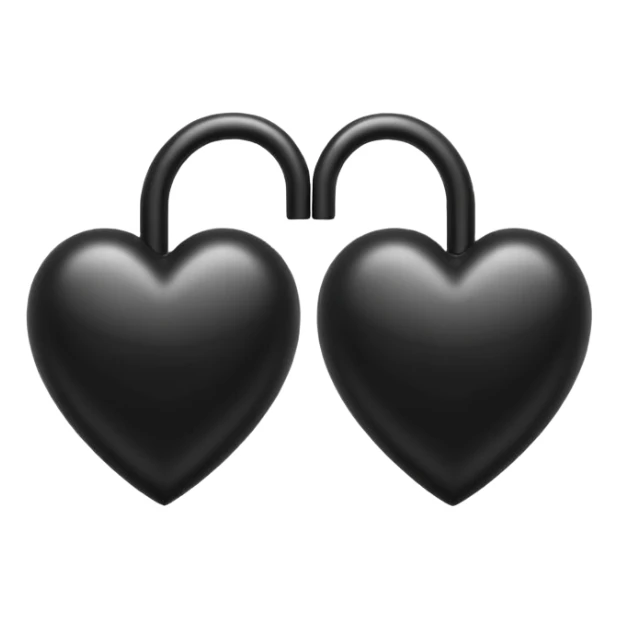İki siyah kalp Birleşik sticker