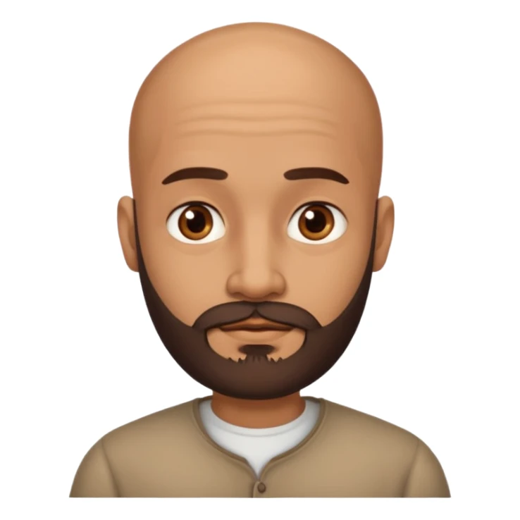 Slim Indian with waiste no top and beard and bald sticker