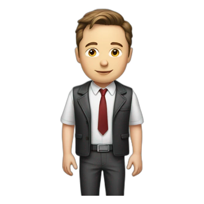 Elon musk as school boy sticker