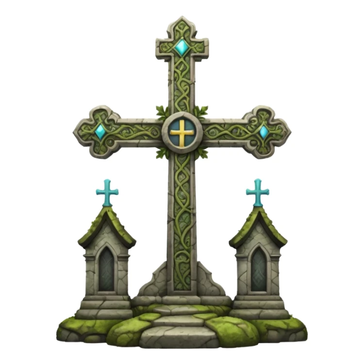 Dark Fantasy church cross sticker