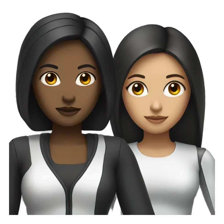 Half Woman (dark hair, eyeliner) and half robot sticker