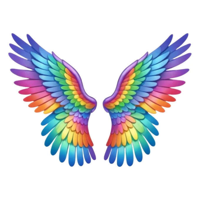  tiny rainbow angel wings. cute Tony left and right rainbow angel wings. Only wings. sticker