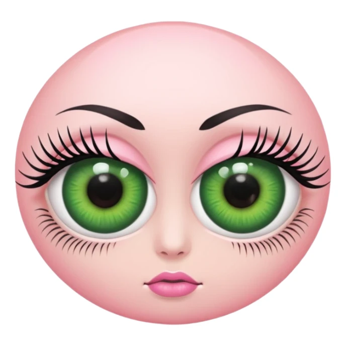 pink green female eyeballs sticker