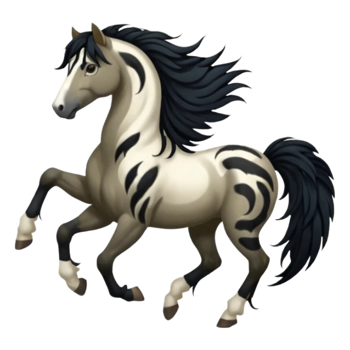 Dark bay gypsy cob with black feathers and mane sticker