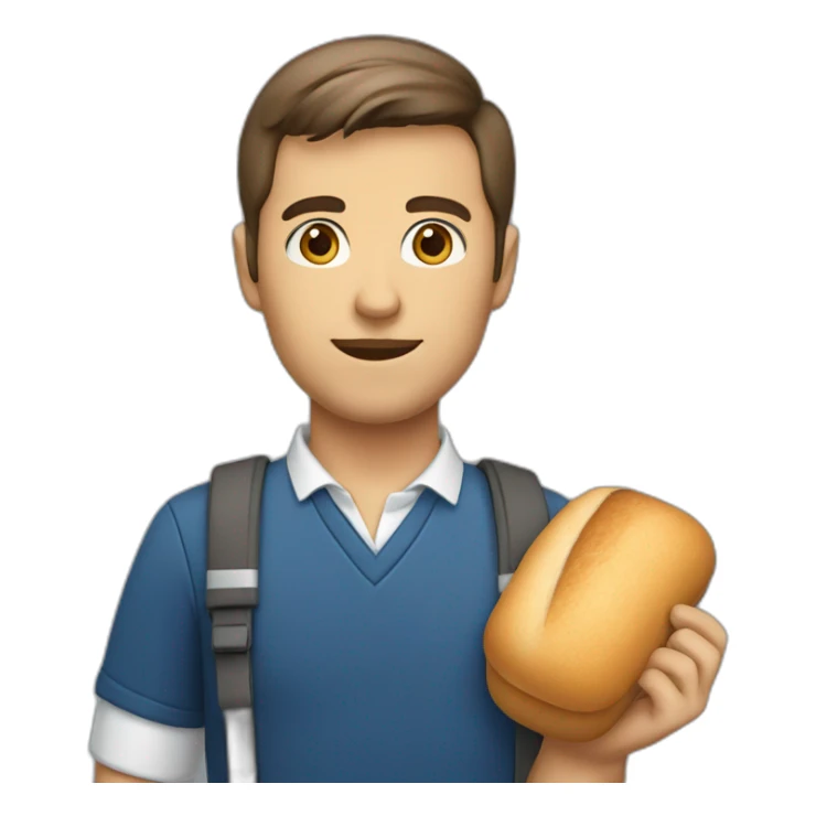 school driving teacher with brown eyes with brown hairs and bread sticker