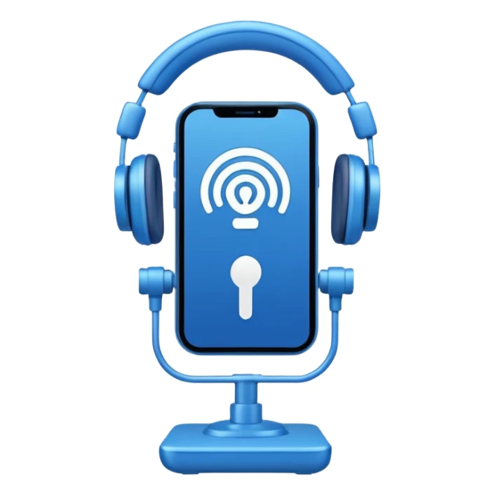 Podcast Broadcast Stream Blue Outline sticker