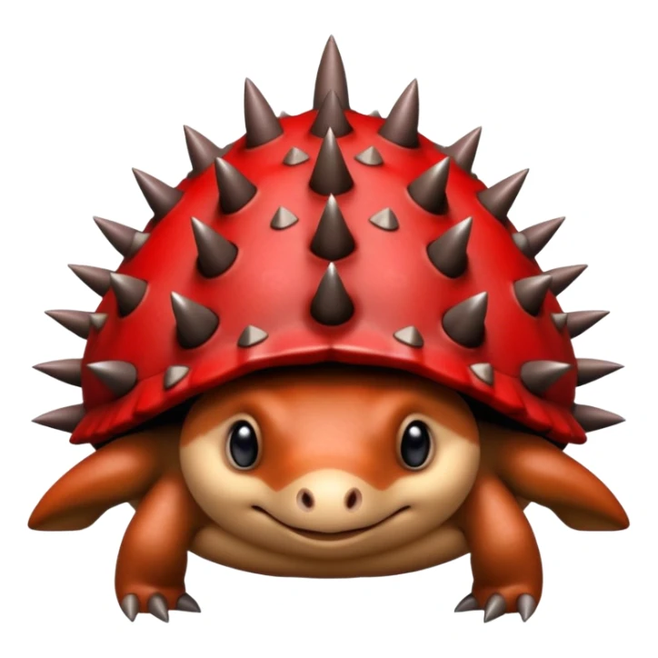 Red turtle with hedgehog spikes on its back sticker
