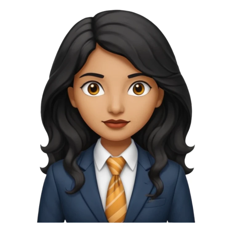 wavy long black haired indian woman with tie and blazer sticker