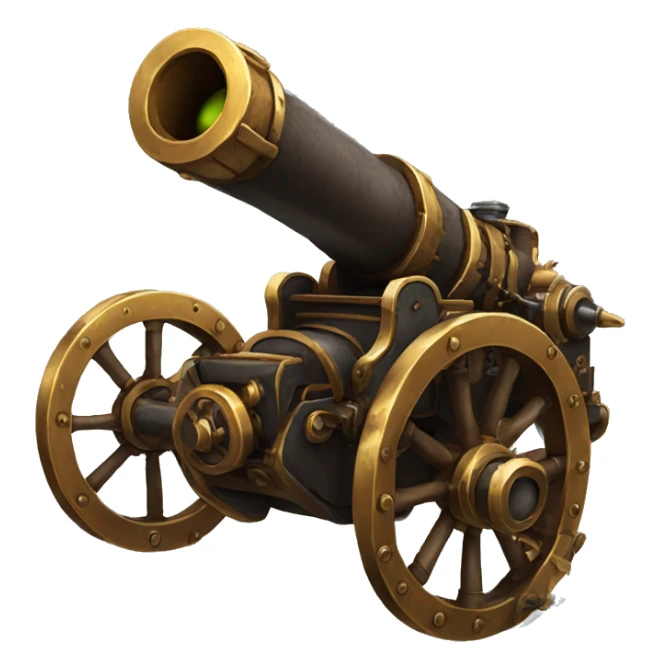 single steampunk pirate artillery canon sticker