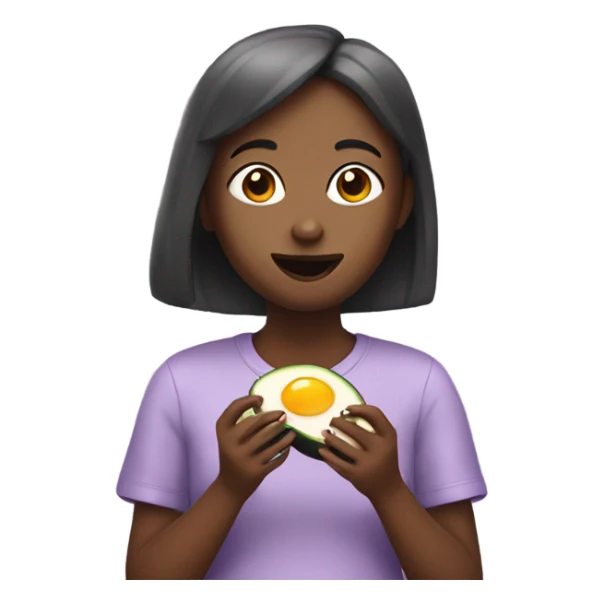 Girl eating egg plant  sticker