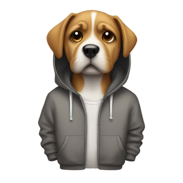 dog wasting a hoodie sticker