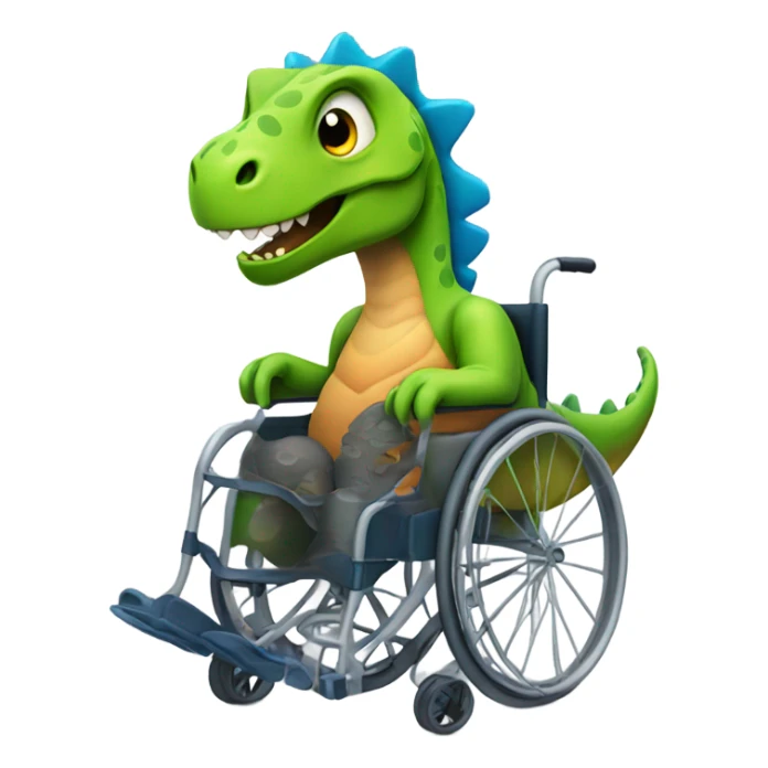 Dinosaur in a wheelchair sticker