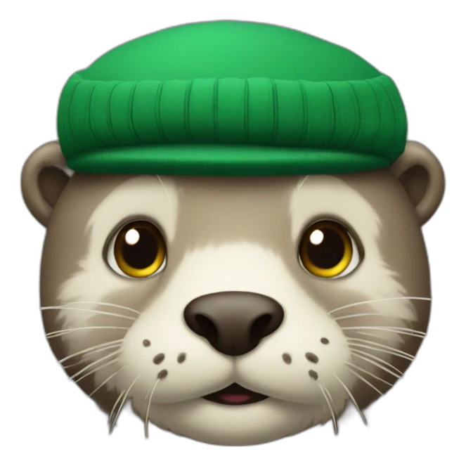 Otter in green sweatern where M is written sticker