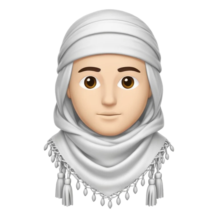 white shemagh arranged classic style visible tassels no face clean look sticker