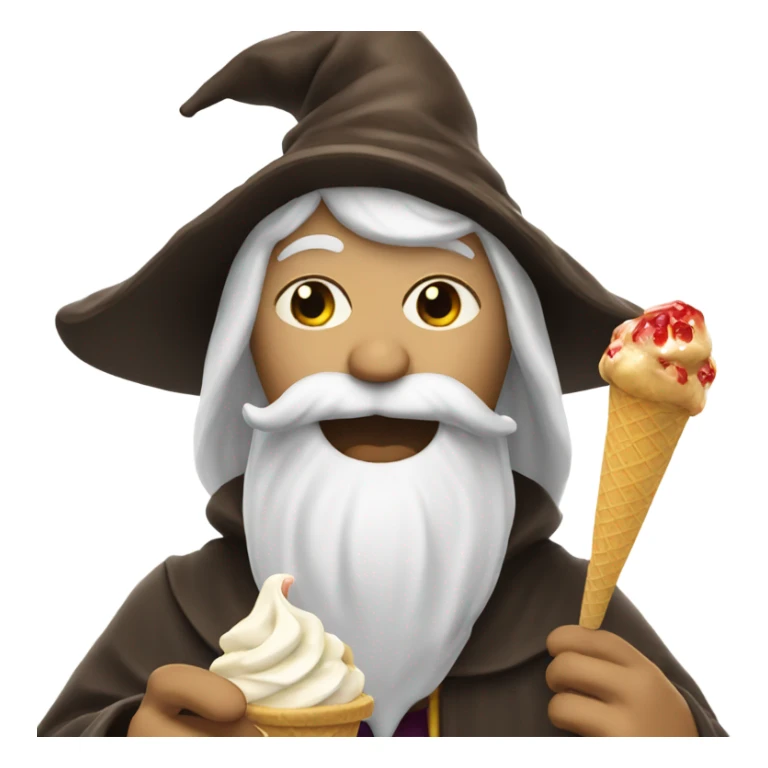 Wizard eating ice cream  sticker