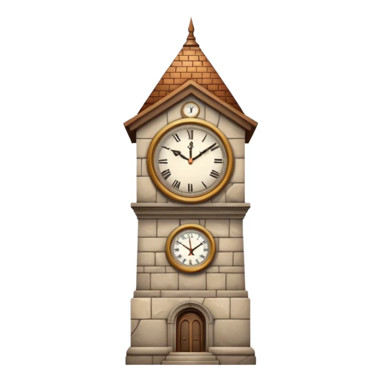 make an emoji which are a clock tower   but the tower is rond sticker