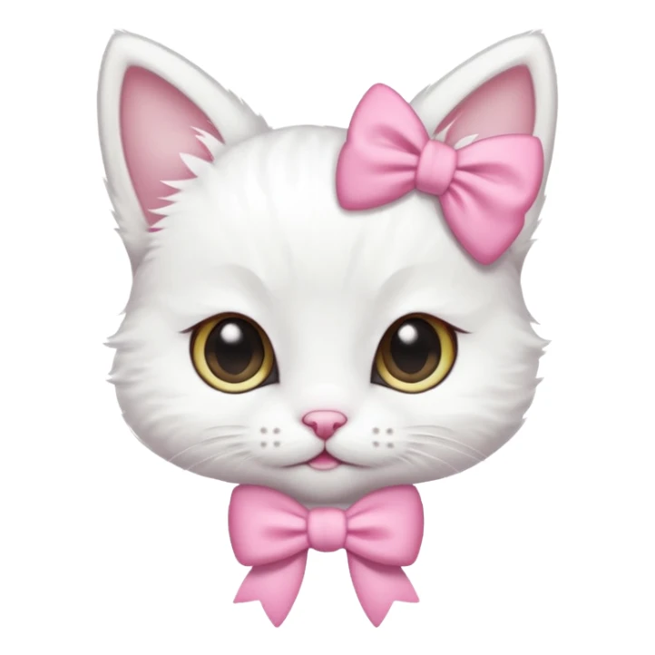 Uma gatinha branca com lacinho rosa sticker