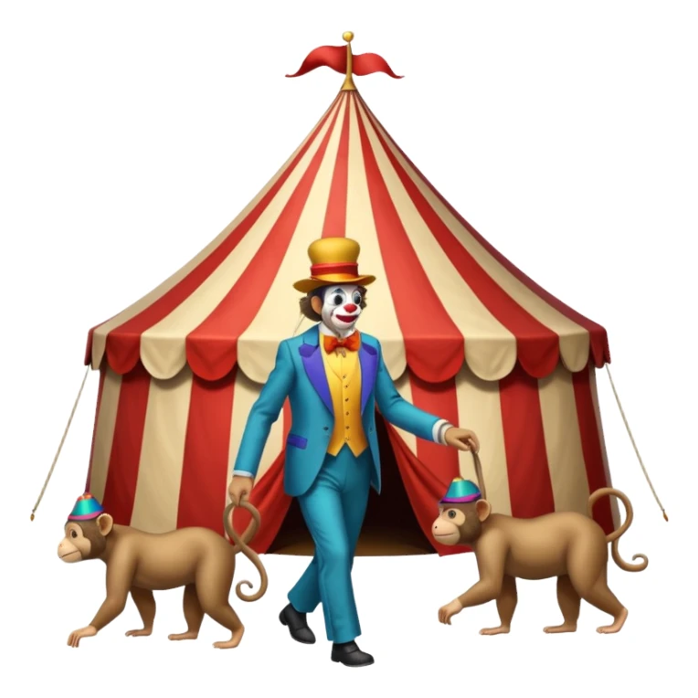 A person waking away from a circus big top with monkeys  sticker