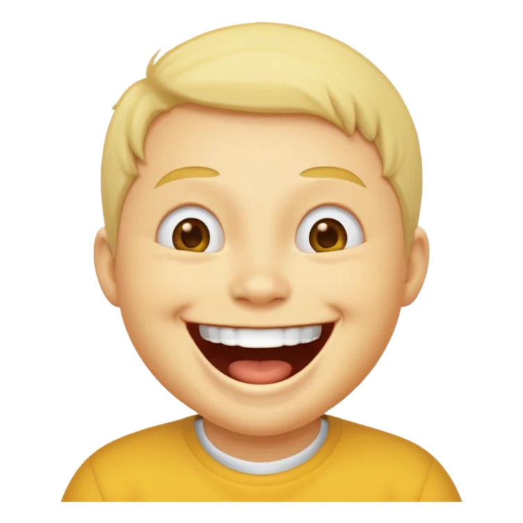 Kahkaha yuvarlak yüz sarı sticker