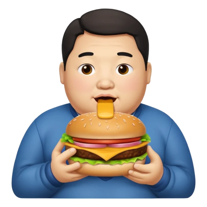 Stupid fat man eating mcdonalds and is asian sticker