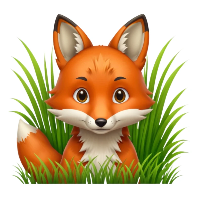 A curious fox peeking from behind tall grass.









































 sticker