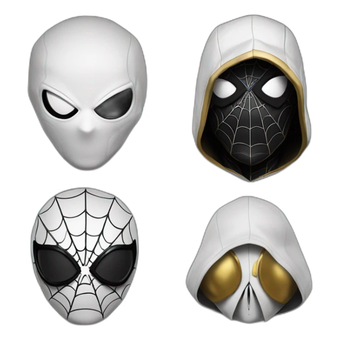 spider man déguiser en assassin's creed noir et doré sticker