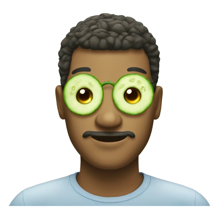 relaxing emoji with cucumbers on eyes sticker
