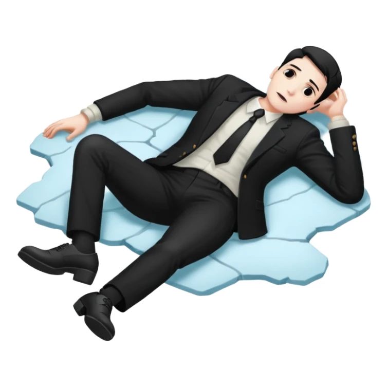 dead man full body with blazzer on floor sticker