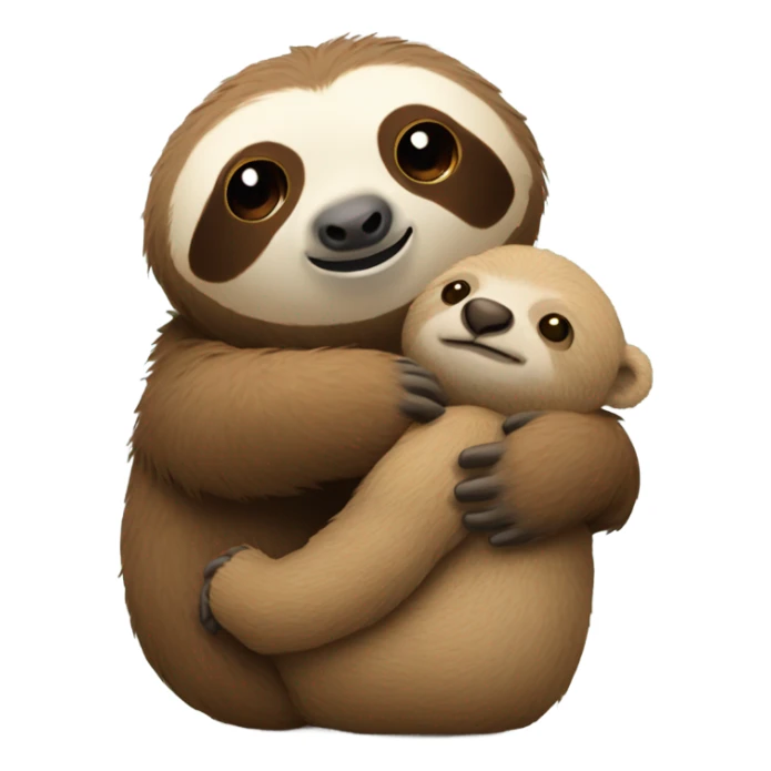 Sloth hugging a teddy bear with heart eyes  sticker