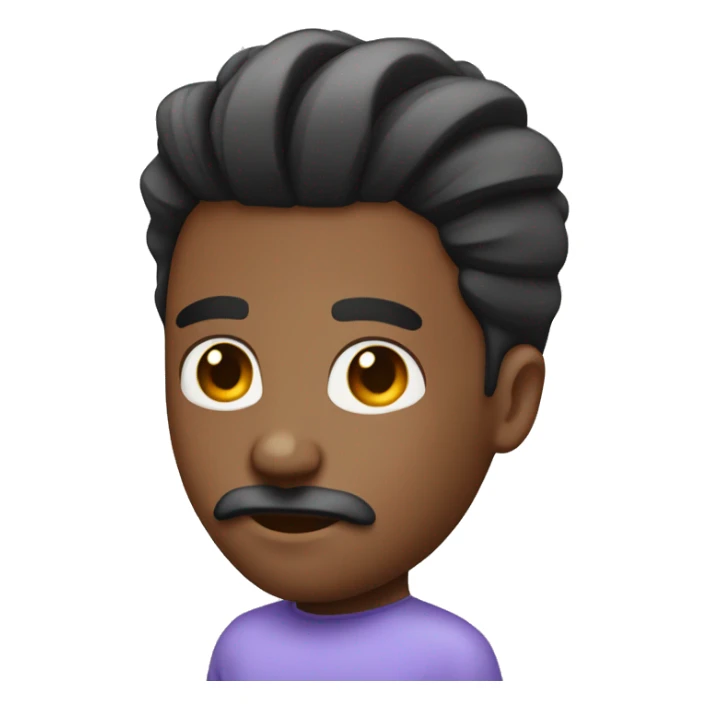 Black male with a taper fade man bun and a mustache and goatee  sticker
