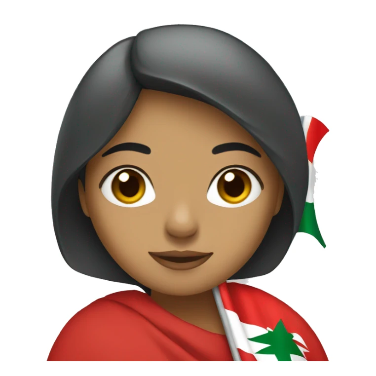 A woman holding Bahrain flag sticker