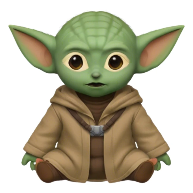 baby yoda on the back of the mandalorian  sticker