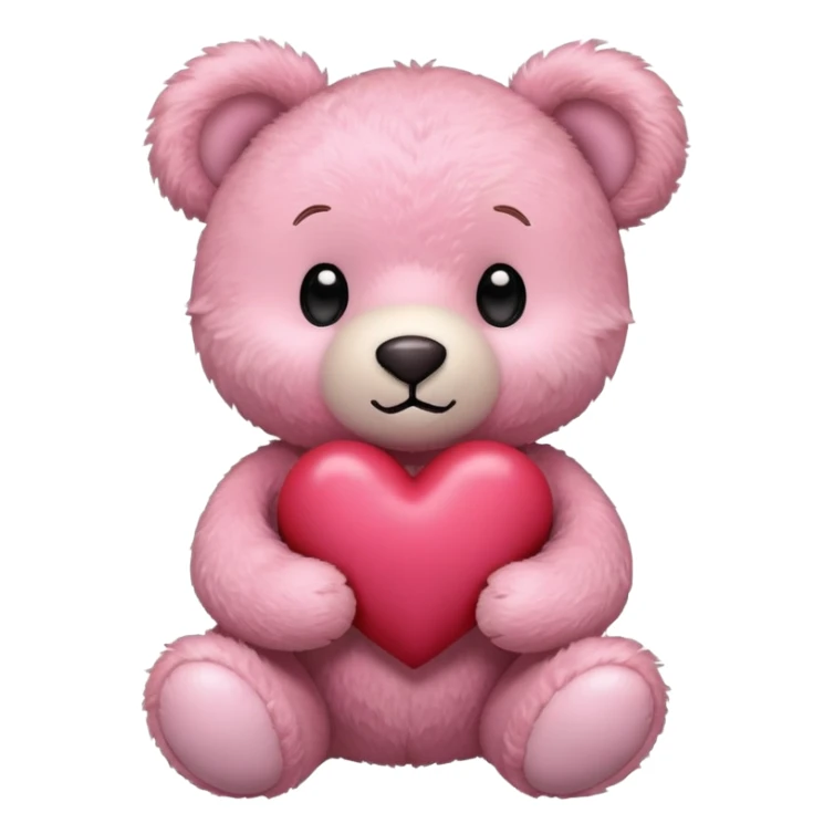 a pink teddy bear holding a heart in his hand   sticker