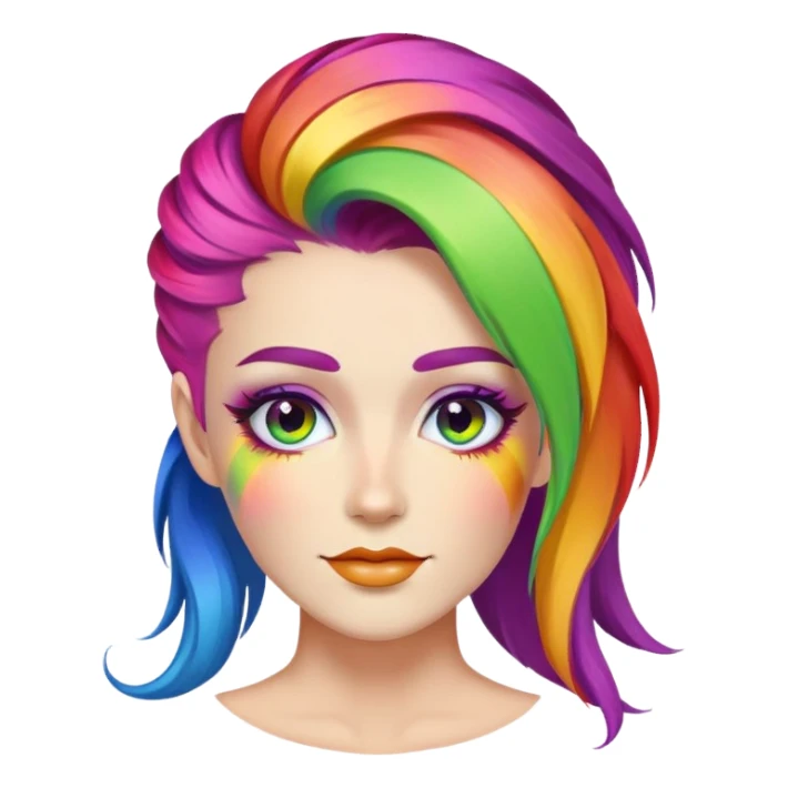 woman with rainbow skin and hair and beard sticker