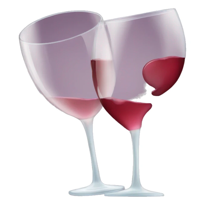 a glass of wine with a kiss sticker