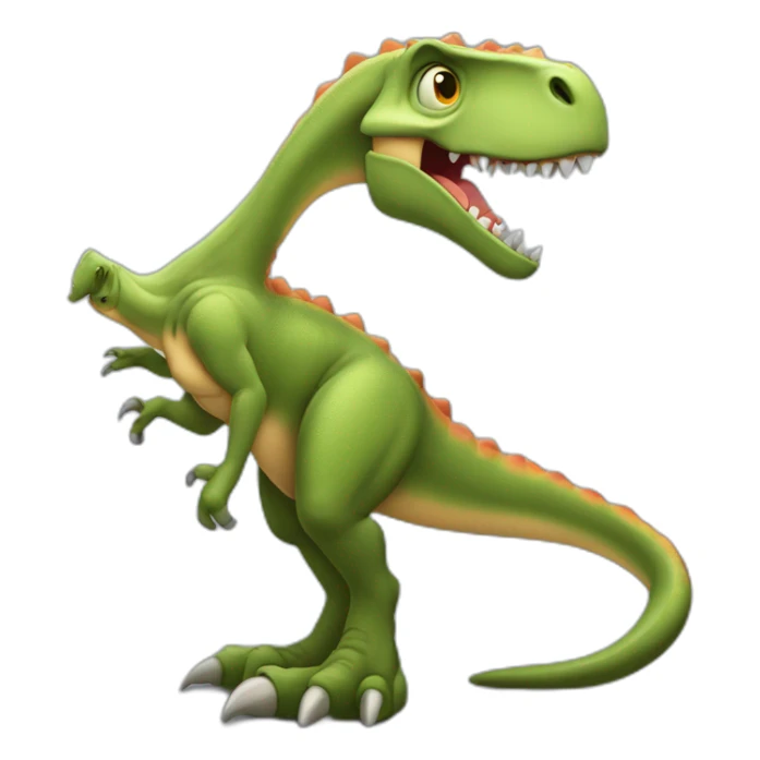 Dinosaurio con gesto de no entender lo que están diciendo  sticker