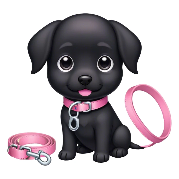 Black puppy with pink accessories  sticker