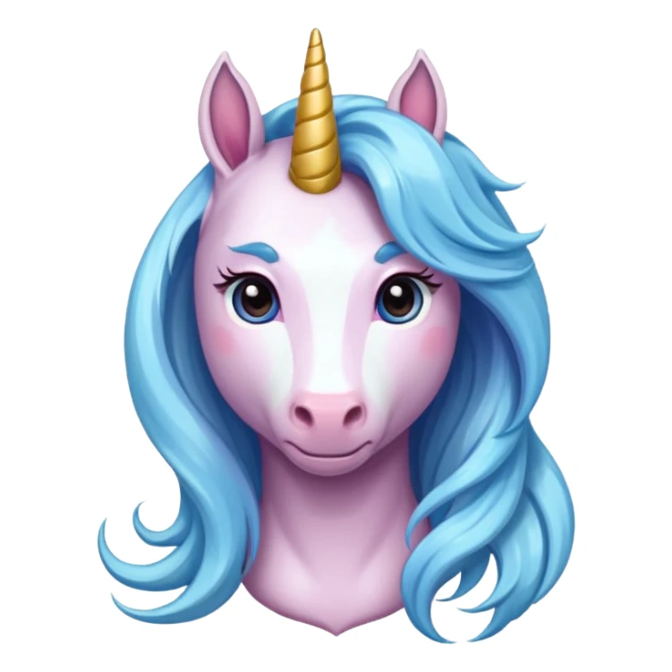 unicorn with long hair female sticker