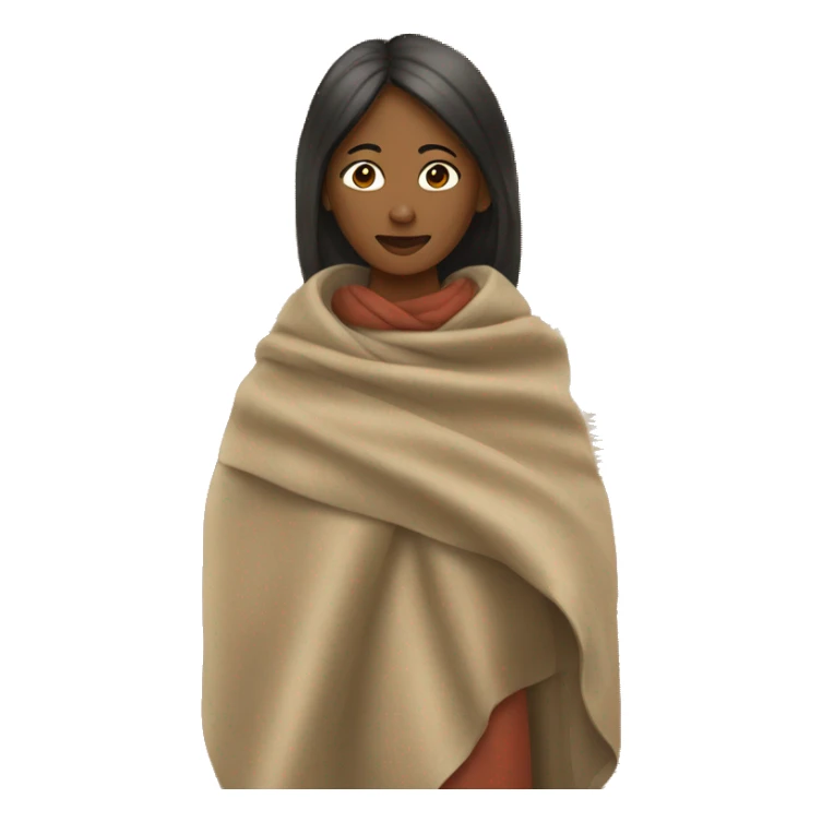 woman wearing fall blanket sticker