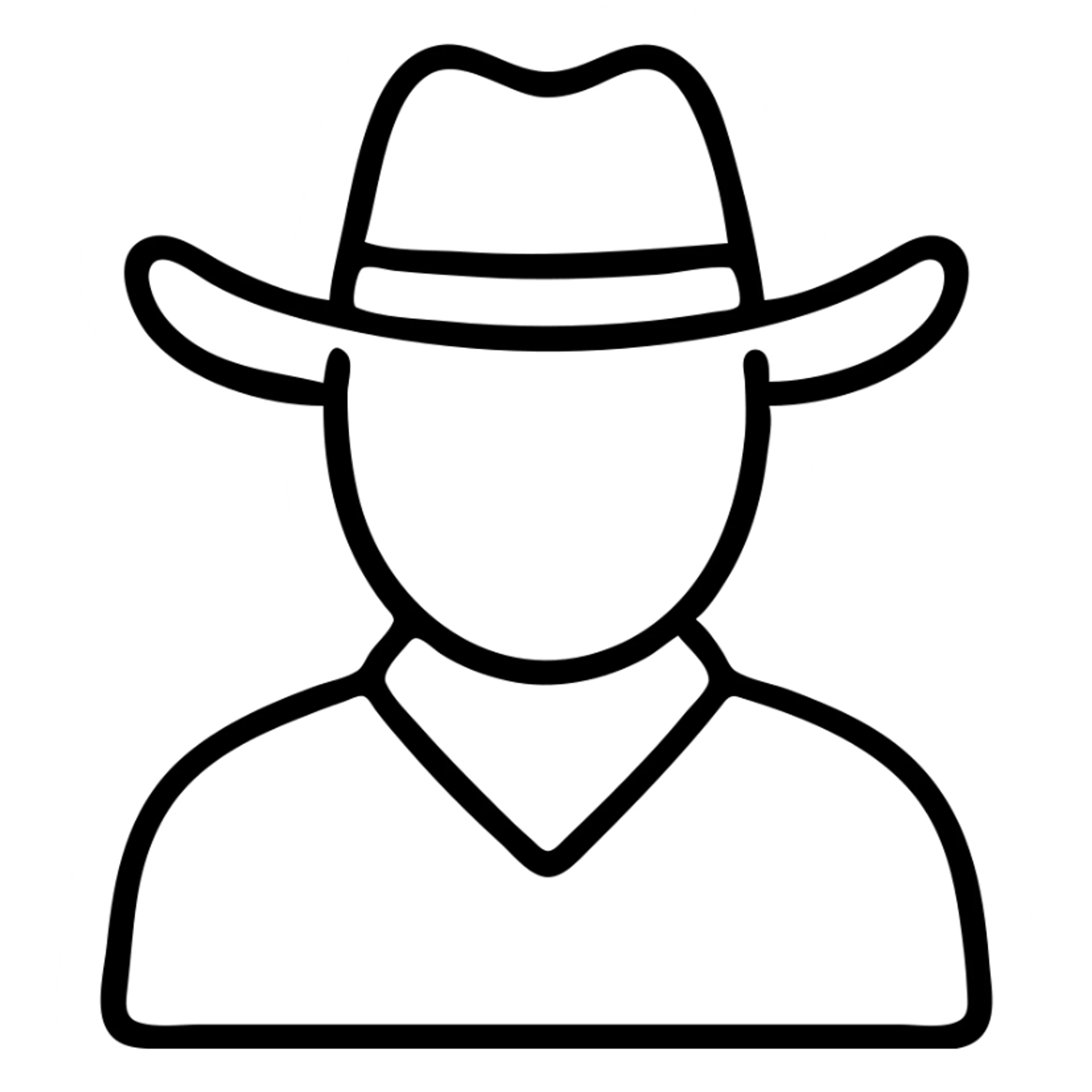 Cowboy wearing a green hat with no star, western style sticker