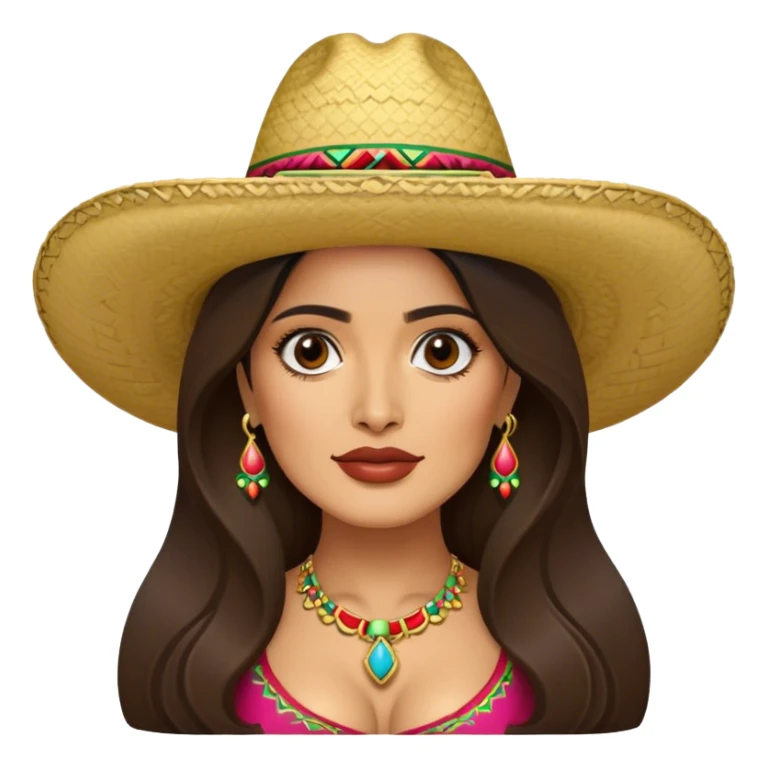 salma hayek with a sombrero on sticker