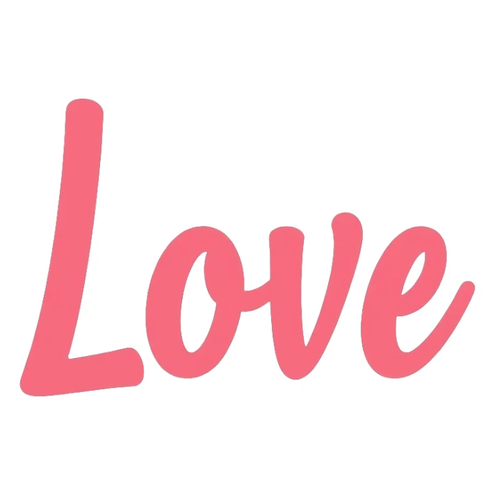 Pastel pink lettering that says "Love" in elegant cursive font sticker
