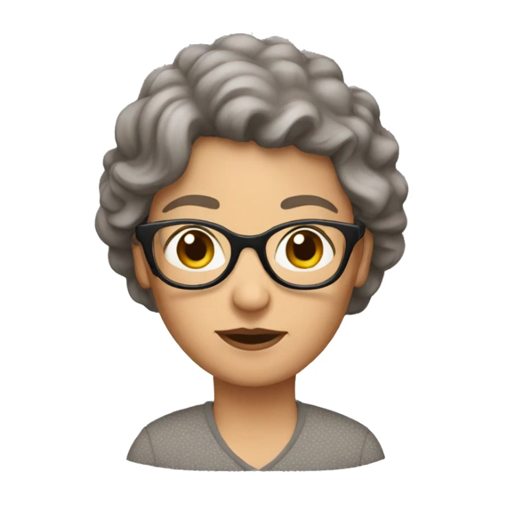 Brown hair grandmother with hazel eyes andglasses sticker