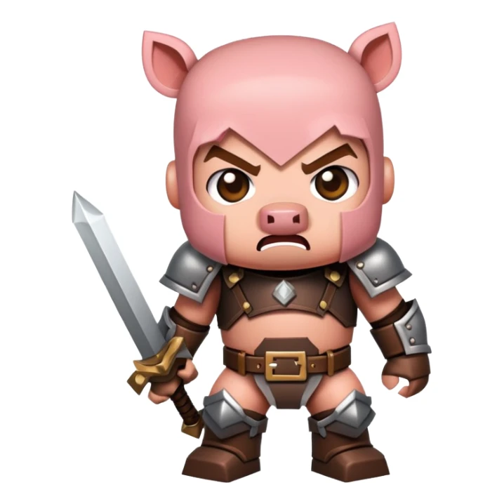 angry Minecraft baby Piglin in leather armor sticker