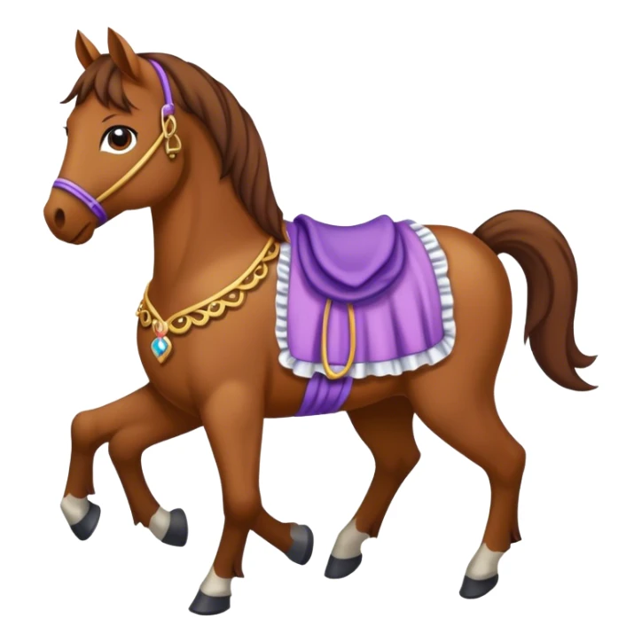 A horse with a dress sticker