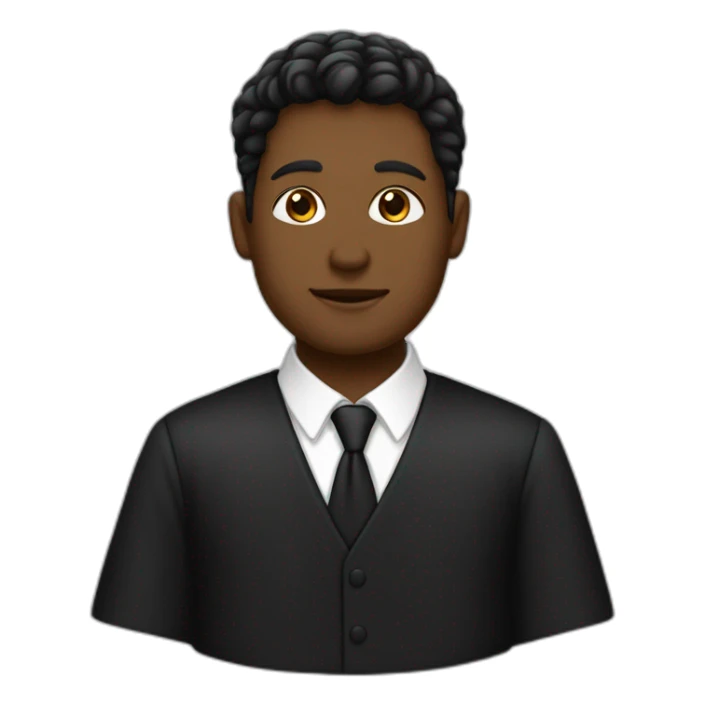 Jeune Lawyer en robe noire avec un rabat blanc sticker